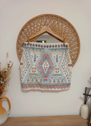 Boho ethnic embroidered skirt / falda bordada étnica Mosnova white blue red, marca: Mosnova, estado: Muito bom, tamanho: L / 40 / 12, €25.00, €26.95 inclui Proteção do Comprador