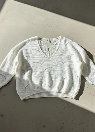 Pull Blanc Ajouré Élégant – Romantique / Chic Minimaliste / Doux Hiver, brand: Atelier Lysandra, condition: Very good, size: M / 38 / 10, €54.90, €58.35 includes Buyer Protection Pro