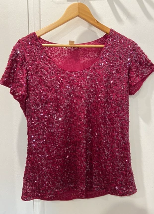 Haut rose fuchsia à sequins Un jour Ailleurs, marke: Un Jour Ailleurs, zustand: Sehr gut, größe: XL / 42 / 14, 15,00 €, 16,45 € inklusive Vinted-Käuferschutz
