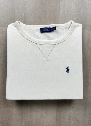 Sweat Pull Sans Capuche Crewneck Ralph Lauren En Coton Logo Brodé | Taille S | Blanc, brand: Ralph Lauren, condition: Very good, size: S, €44.00, €46.90 includes Buyer Protection