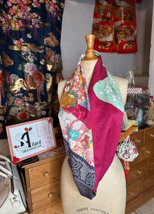 Tour de cou snood kimono japonais Furisode en soie Neuf, merk: Fait Main, staat: Nieuw zonder prijskaartje, € 30,00, € 32,20 inclusief Kopersbescherming Pro