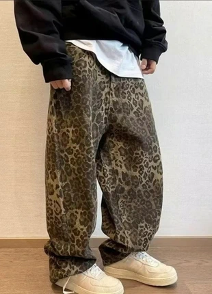 Y2K Leopard Camo Pants – Retro Streetwear Long Baggy Style | Size M, marque: Vintage Dressing, état: Neuf sans étiquette, taille: M, 50,00 €, 53,20 € Protection acheteurs incluse