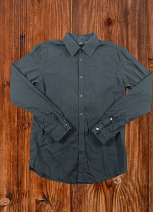 Celio Chemise Homme Noire – Taille M Manches Longues Rayures Grises, brand: Celio, condition: Very good, size: M, €6.00, €7.00 includes Buyer Protection