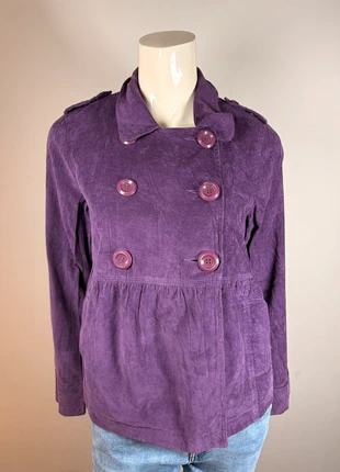 Purple corduroy jacket for women, double-breasted vintage style – size S, brand: Vintage Dressing, condition: Very good, size: S / 36 / 8, €25.90, €27.90 includes Buyer Protection