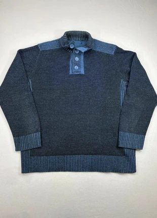 Pull Vintage Y2K col montant boutonné bicolore marine et bleu – Taille XL, brand: Vintage Dressing, condition: Very good, size: XL, €21.90, €23.70 includes Buyer Protection Pro