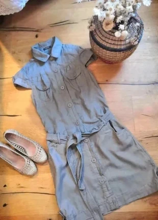 Robe saharienne beige en lin – Taille 36/S – Neuve sans étiquette, brand: La Redoute, condition: New without tags, size: S / 36 / 8, €25.00, €26.95 includes Buyer Protection