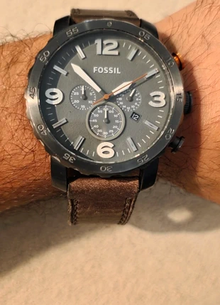 Montre fossil homme Bracelet Cuir marron JR-1419, merk: Fossil, staat: Heel goed, maat: 47 mm & groter, € 49,00, € 52,15 inclusief Kopersbescherming Pro