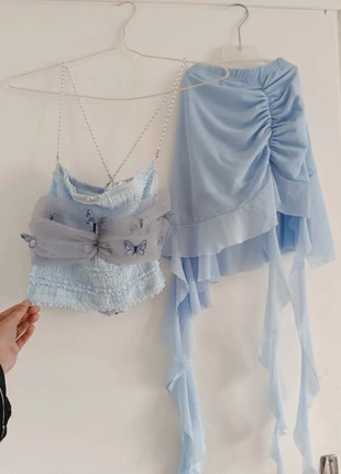 Ensemble jupe et top bleu, brand: COQUETTE, condition: Very good, size: XS / 34 / 6, €15.00, €16.45 includes Buyer Protection