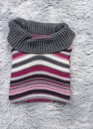 Robe pull femme rayée gris rose col roulé Xs Tommy Hilfiger PTM021, merk: Tommy Hilfiger, staat: Heel goed, maat: XS / 34 / 6, € 12,00, € 13,30 inclusief Kopersbescherming Pro