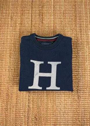 Pull Léger Col Rond Bleu Marine Brodé Tommy Hilfiger en Coton Taille XL, marke: Tommy Hilfiger, zustand: Sehr gut, größe: XL, 20,00 €, 21,70 € beinhaltet Vinted-Käuferschutz Pro