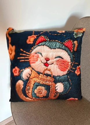 Housse de coussin Maneki Neko, condition: Very good, size: 45 x 45 cm, €8.00, €9.10 includes Buyer Protection Pro