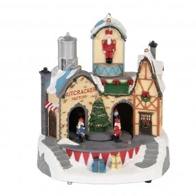 Kerstdecoratie met LED-verlichting en muziek Huis 20x17x23 cm / 3xAA Wit Kunststof, marca: Clayre & Eef, estado: Novo com etiquetas, €39.99, €42.69 inclui Proteção do Comprador