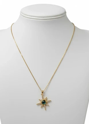 Collier Soleil doré 🌞 Pierre bleue • Acier inoxydable • Neuf, marque: Boutique indépendante, état: Neuf sans étiquette, 10,00 €, 11,20 € Protection acheteurs incluse