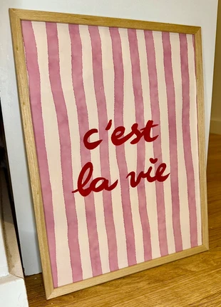 Affiche décorative 30×40cm rayures roses « c'est la vie » aesthetic tendance pinterest déco, marque: Tendance, état: Neuf avec étiquette, 12,00 €, 13,30 € Protection acheteurs incluse