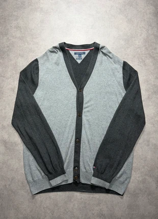 Cardigan Tommy Hilfiger gris Col V - Logo brodé - Premium coton - Taille XL, brand: Tommy Hilfiger, condition: Very good, size: XL, €24.99, €26.94 includes Buyer Protection Pro