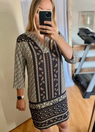 Robe motif fluide beige marron Cyrillis 36 S, marca: Cyrillus, estado: Muy bueno, tamaño: S / 36 / 8, 12,00 €, 13,30 € Protección al comprador incluida