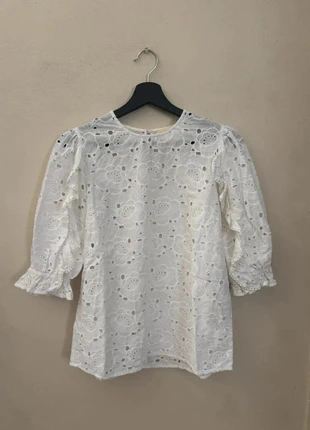 Blouse/ blouse 3/4 sézane blanche fleurs XS, brand: Sézane, condition: Very good, size: XS / 34 / 6, €45.35, €48.32 includes Buyer Protection