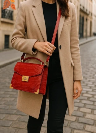 Sac The Kooples rouge croco embossé cuir Made in Italy bandoulière réglable, marque: The Kooples, état: Très bon état, 89,90 €, 95,10 € Protection acheteurs incluse