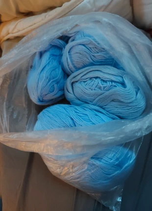 Lot 6 pelotes laine dégriffée Bleu clair, marque: LAINE, état: Neuf sans étiquette, 5,00 €, 5,95 € Protection acheteurs incluse