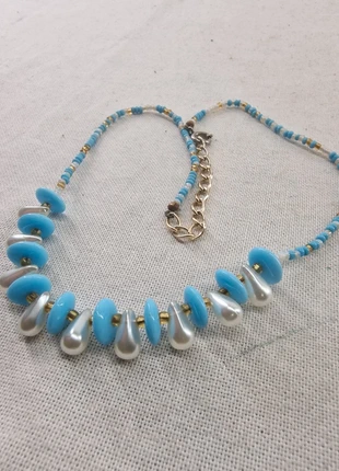 True vintage Kette Halskette hellblau Perlen Plaste Midcentury Rockabilly Kunststoff 60er 60s retro, merk: true vintage, staat: Goed, € 10,00, € 11,20 inclusief Kopersbescherming