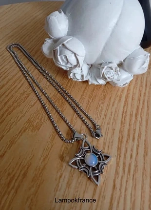 Pierre de lune collier en pierre naturelle bohème noeud de sorcière celtique, condizioni: Ottime, €17.64, €19.22 include la Protezione acquisti Pro