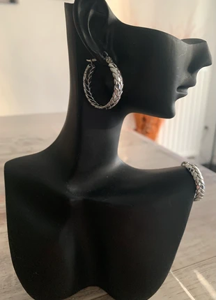 Boucles d’oreilles créoles épi de blé en acier inoxydable argenté 25mm, brand: Tendance, condition: Very good, €8.90, €10.05 includes Buyer Protection Pro