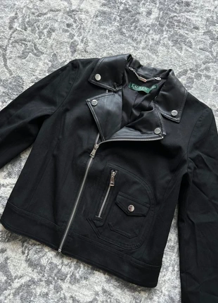 Veste en Cuir et Tissu Ralph Lauren RL Noir Cropped Fit Coupe Boxy, brand: Ralph Lauren, condition: Very good, size: XXS / 32 / 4, €50.00, €53.20 includes Buyer Protection Pro