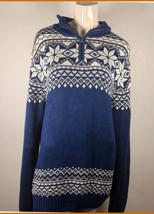 Navy Nordic sweater for men, winter cotton knit, brand: Vintage Dressing, condition: Very good, size: L, €22.90, €24.75 includes Buyer Protection