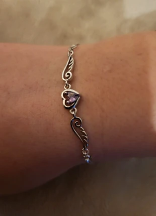 Bracelet argent avec cœur mauve 💜, brand: Argent, condition: New without tags, €10.00, €11.20 includes Buyer Protection
