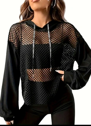 Maglia felpa a rete 🖤, marque: etsy, état: Neuf sans étiquette, taille: XXL / 44 / 16, 16,90 €, 18,45 € Protection acheteurs incluse