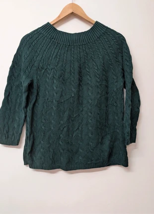 Talbots Cable Knit Crewneck Sweater M Forest Green, brand: Talbots, condition: Very good, size: M / UK 12-14, £10.00, £11.20 includes Buyer Protection Pro