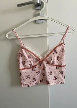 Top rose fleuri à dentelle et petit nœud - coquette & rétro romantique 🌸, marque: Princess Polly, état: Très bon état, taille: S / 36 / 8, 15,00 €, 16,45 € Protection acheteurs incluse