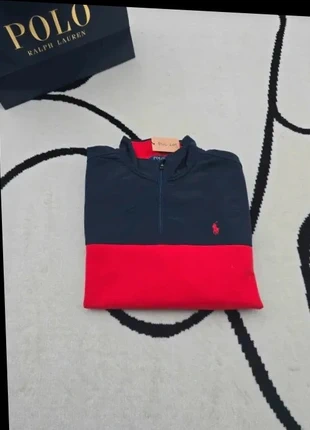 Pull 1/4 zip half zip camionneur Ralph Lauren brodé Taille XL rouge bleu marine Homme Men PULL201, brand: Ralph Lauren, condition: Very good, size: XL, €44.99, €47.94 includes Buyer Protection Pro