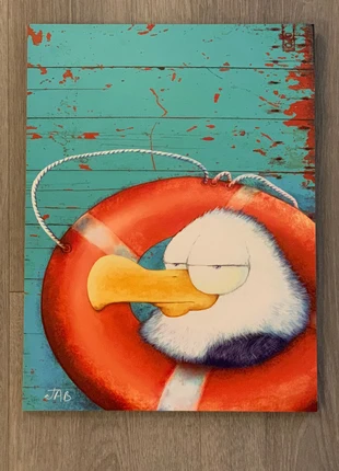 Tableau déco Goéland & bouée – JAB – esprit marin breton – acheté à Paimpol, brand: jab, condition: Very good, €60.00, €63.70 includes Buyer Protection