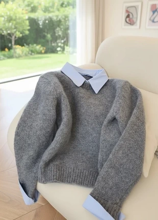 Pull gris col chemise intégré taille S, brand: LOOK, condizioni: Ottime, taglia: S / IT 40 / EU 36, €33.00, €35.35 include la Protezione acquisti