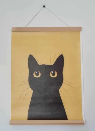 Toile imprimée 30x40cm neuve "chat noir", affiche, poster, plaque métal, condition: Like new, €9.00, €10.15 includes Buyer Protection