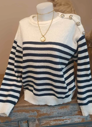 Pull marinière à boutons dorés style chic parisien tendance vintage taille S, marca: Vintage Dressing, estado: Muito bom, tamanho: S / 36 / 8, €10.00, €11.20 inclui Proteção do Comprador