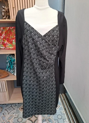 🖤Robe Noir et blanche graphique style sans Effort, marque: Vintage Dressing, état: Neuf sans étiquette, taille: L / 40 / 12, 29,00 €, 31,15 € Protection acheteurs incluse