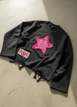 Sweat noir étoile rose – grunge, graphique, streetwear, tendance, brand: Nova Eloria, condizioni: Ottime, taglia: M, €39.90, €42.60 include la Protezione acquisti