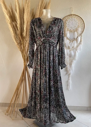 Robe longue bohème chic noir gris rose taille 42 44 curvy, brand: Robe, condition: Very good, size: XL / 42 / 14, €39.99, €42.69 includes Buyer Protection Pro