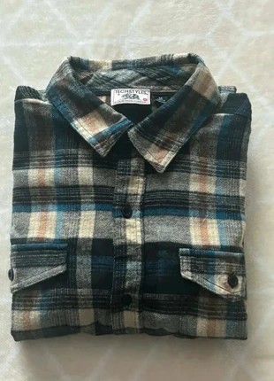 Chemise flanelle TechStyles homme M – carreaux bleu/beige 100% coton, marque: Techstyles, état: Très bon état, taille: M, 29,90 €, 32,10 € Protection acheteurs incluse