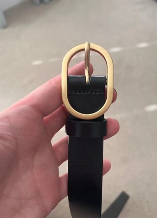 M&S Black Leather Belt Gold Buckle Medium, brand: Marks & Spencer, condition: Very good, size: 44 inches, £6.00, £7.00 includes Buyer Protection