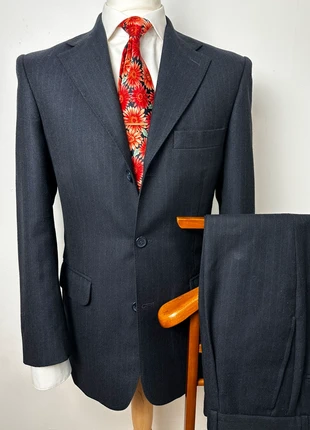 🇮🇹 Superbe costume bleu nuit à fines rayures | Taille 48 | be111, marke: Vintage Dressing, zustand: Sehr gut, größe: 48, 109,00 €, 115,15 € beinhaltet Vinted-Käuferschutz Pro