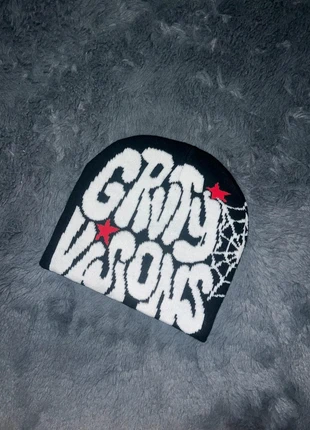 Bonnet Y2K Gravity Visions -Blanc et noir- Taille unique, brand: y2k, condizioni: Nuovo senza cartellino, taglia: Taglia unica, €10.00, €11.20 include la Protezione acquisti