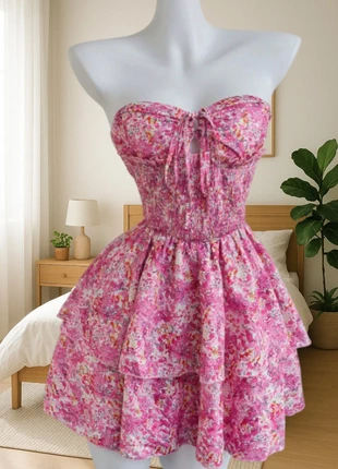 Robe mini rose à fleur cintré dos nu taille M (ref 83), marca: ELEGANTE, estado: Nuevo sin etiquetas, tamaño: M / 38 / 10, 16,00 €, 17,50 € Protección al comprador incluida