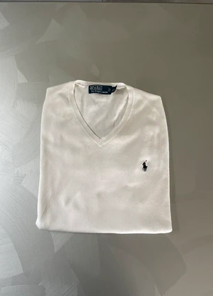 Pull col V sans manche blanc Ralph Lauren, condizioni: Ottime, taglia: L / IT 44 / EU 40, €25.00, €26.95 include la Protezione acquisti