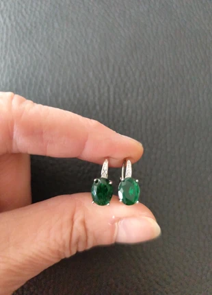 Dormeuses ovales vert émeraude, état: Très bon état, 15,00 €, 16,45 € Protection acheteurs incluse