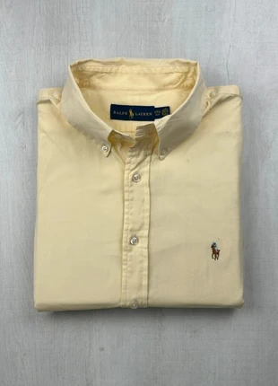 Chemise Ralph Lauren jaune pâle col boutonné coton Oxford logo brodé XL homme classic fit, marque: Ralph Lauren, état: Très bon état, taille: XL, 42,00 €, 44,80 € Protection acheteurs (Pro) incluse