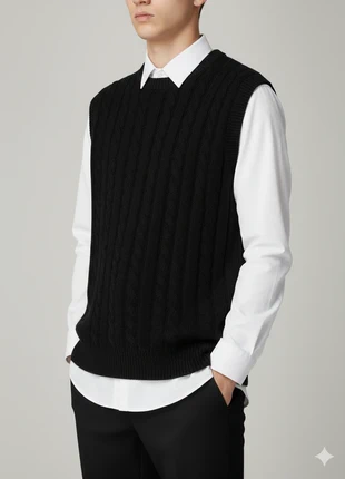 Cardigan Homme Tricot Tressé Câblé Noir Vintage, marque: Vintage Dressing, état: Très bon état, taille: M, 34,90 €, 37,35 € Protection acheteurs (Pro) incluse
