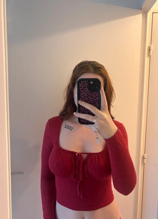 Crop top rouge, marca: Shein, estado: Muy bueno, tamaño: S / 36 / 8, 1,50 €, 2,28 € Protección al comprador incluida